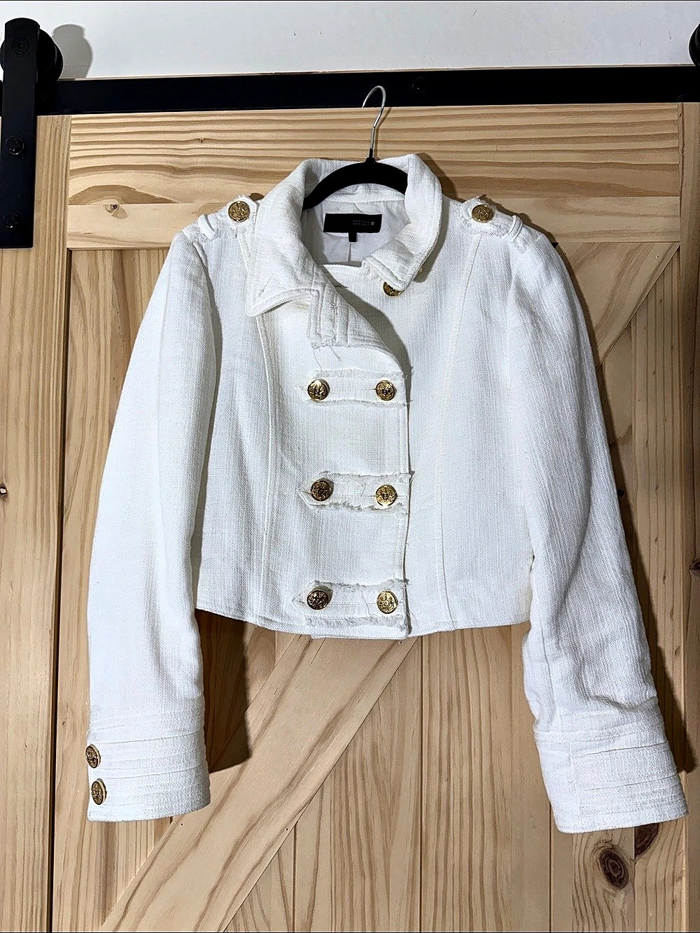 Zara White Celine Style Tweed Jacket Size Medium
